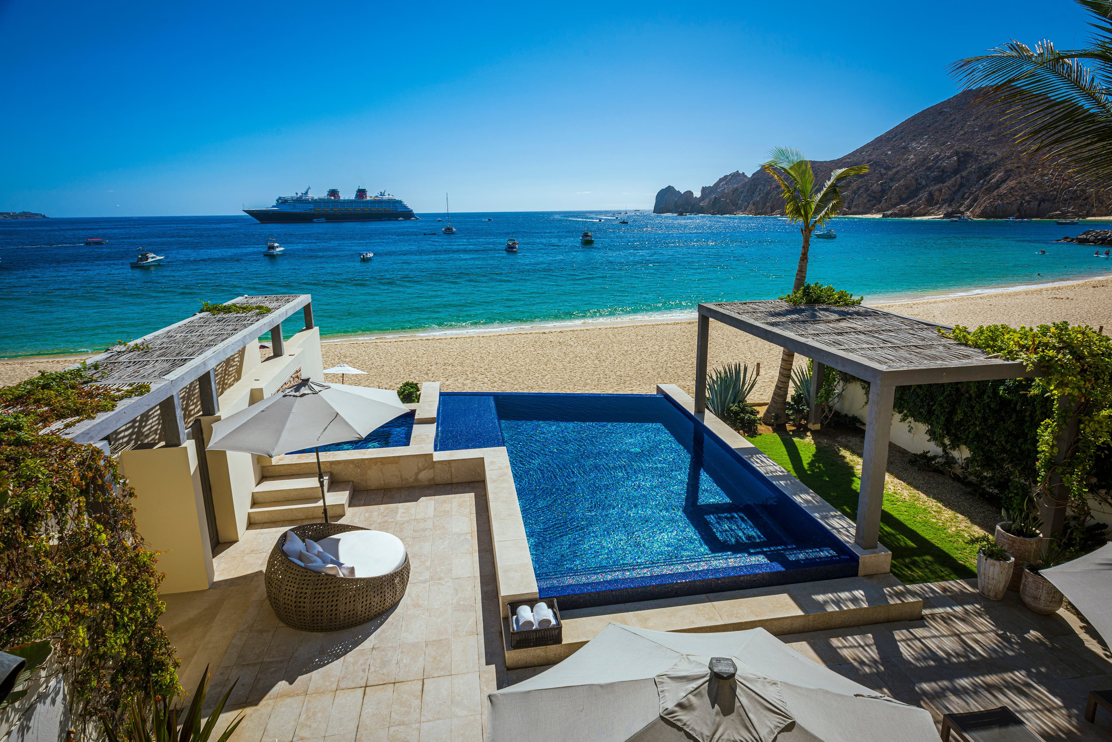 Direct beachfront access puts you at the center of Los Cabos most iconic destination.